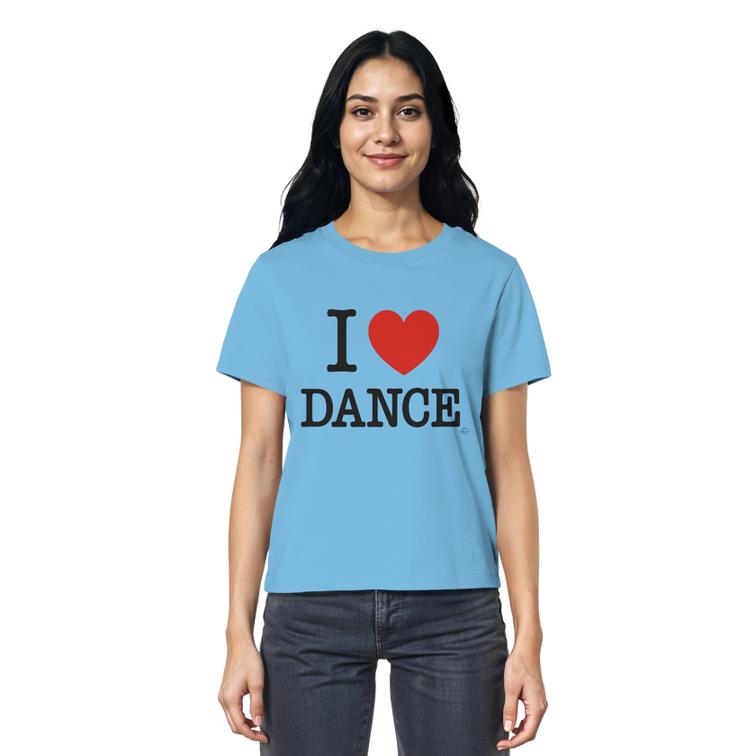 Ballet T-shirt -I love dance - Unisex - Tanz T-shirt Slim  - Ladies Organic Shirt