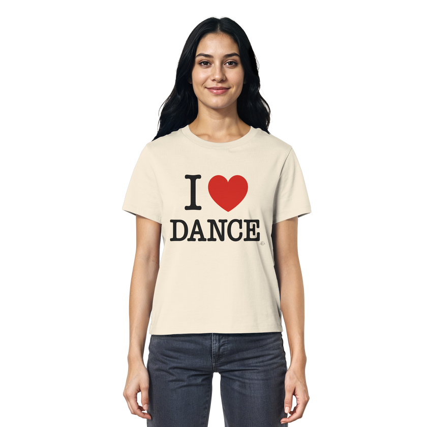 Ballet T-shirt -I love dance - Unisex - Tanz T-shirt Slim  - Ladies Organic Shirt